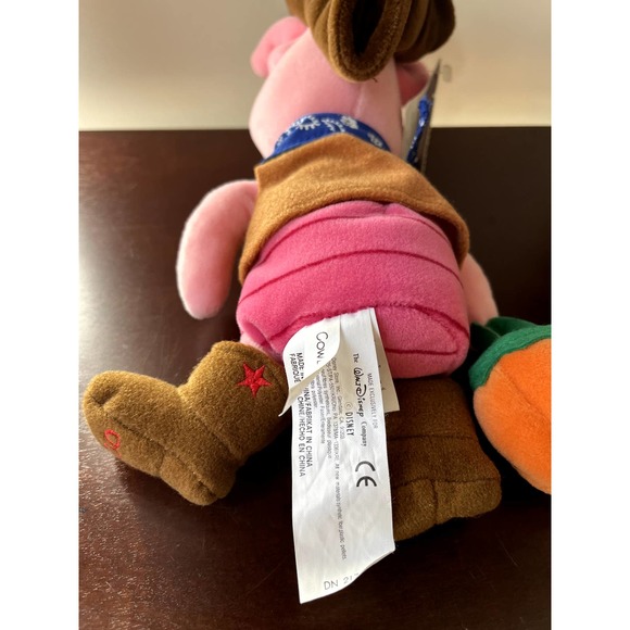 Vintage Disney Store Cowboy Piglet 8" Mini Bean Plush Halloween Winnie The Pooh - Picture 9 of 11